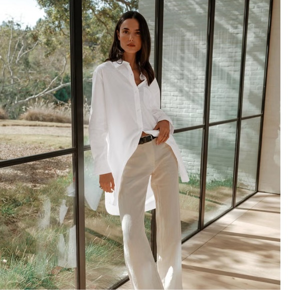 JENNI KAYNE The Beach Shirt Dress White Cotton Blend Button Down XXL - Picture 2 of 14